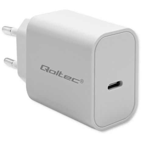 Qoltec Super Quick PD Ladegerät  USB-C  20 W  5–12 V  1,67–3 A  Weiß