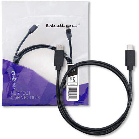Qoltec USB 2.0 Typ C Steckerkabel  USB 2.0 Typ C Stecker  1,4 m  Schwarz