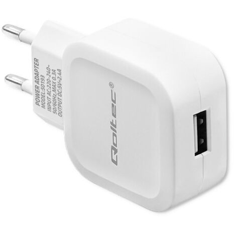 Qoltec Wandladegerät 12W  5V  2,4A  USB