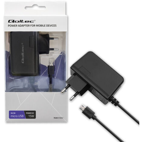 Qoltec Wandladegerät 15W  5V  3A  Micro-USB