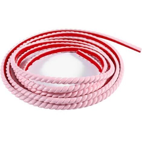 QORVA-5M Bande Décorative Adhésive PVC, Bordure de Papier Peint Carrelage, Décoration pour Cadre de Miroir(10mm,Rose)