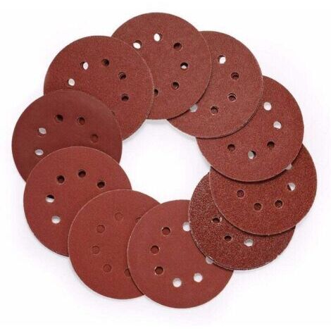 QORVA-80pcs Disque De Ponçage, Disques Abrasifs 125mm Grain 8 Trous Ronds Papier Abrasif, Feuilles De Ponçage Ponceuse Papier 40/60/80/100/120/150/180/240/320/400 Pour Poncer/Polir/Dérouiller