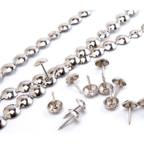 QORVA-Bandes de clous décoratives plaquées argent de 10 m pour canapés,Accessoires de meubles à faire soi-même (11 mm)