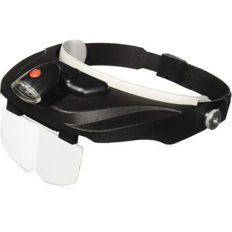 QORVA-Deluxe loupe serre-tête de la Série PRO avec fonction éclairage par LED et quatre lentilles de rechange (CP-60)