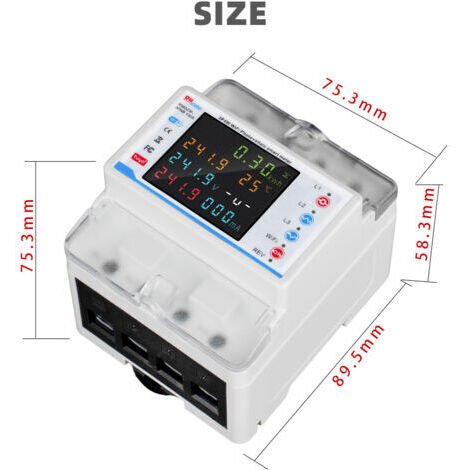 QORVA- Disjoncteur intelligent WiFi Tuya, protection de réenclenchement automatique, compteur d'énergie triphasé 3P4W, avec protections multiples, programmation et fonctions de mesure d'électricité