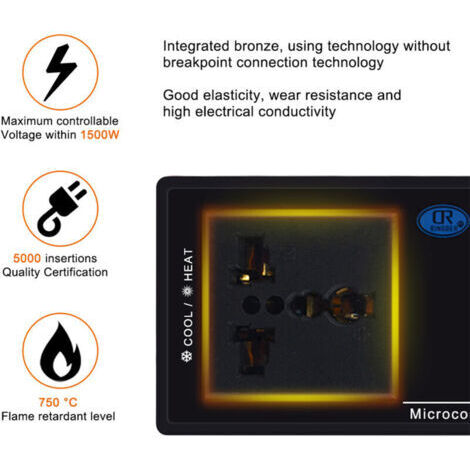 QORVA- Régulateur de température numérique, sortie de thermostat pour reptiles contrôlés avec mode de chauffage et de refroidissement pour congélateur coffre, brassage domestique, incubation de reptil
