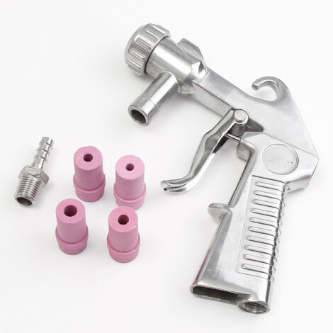 QORVA-Sandblaster Pistolet Sablage Pneumatique Kit de Sablage Sableuse Air Siphon Buse Sablage Abrasif avec 4 Buses en Céramique, Utiliser La Pression d'Air 60-120PSI
