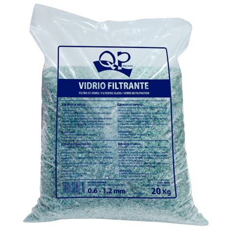 QP Vidrio filtrante transparente 20 kg para piscina