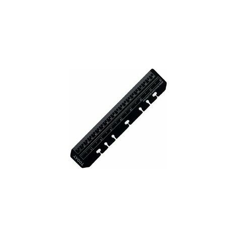 QPUION ,Règle A5 en plastique noir pour carnet de notes rechargeable à 6 anneaux, journal organisateur, carnet de notes