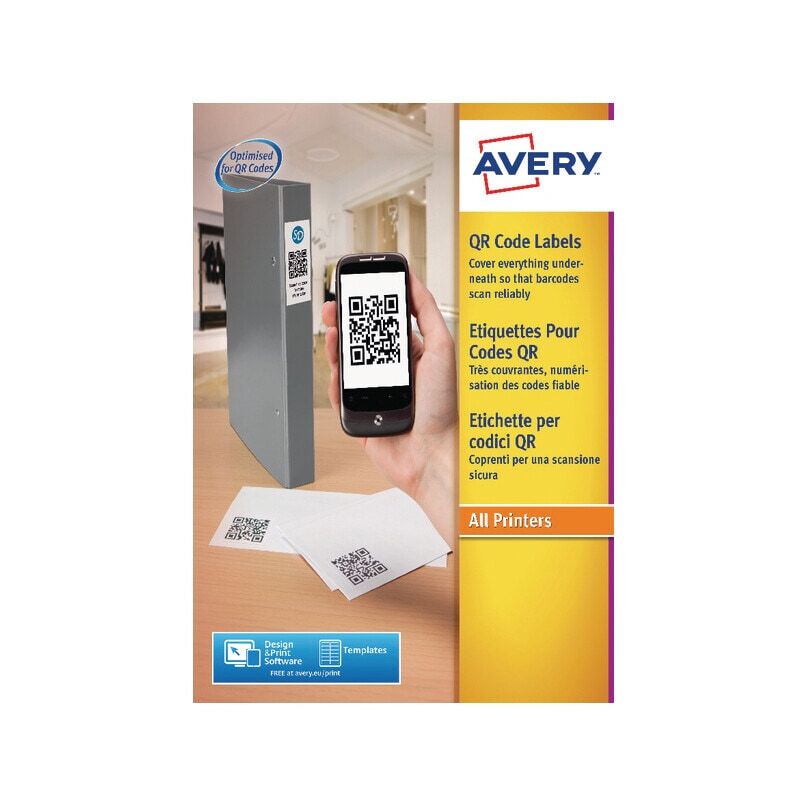 Avery - L7120-25 qr Code Labels Square (Pack-25) - White