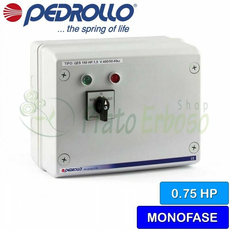 

Pedrollo - QSM 075 - Cuadro eléctrico para electrobomba monofásica 0,75 HP