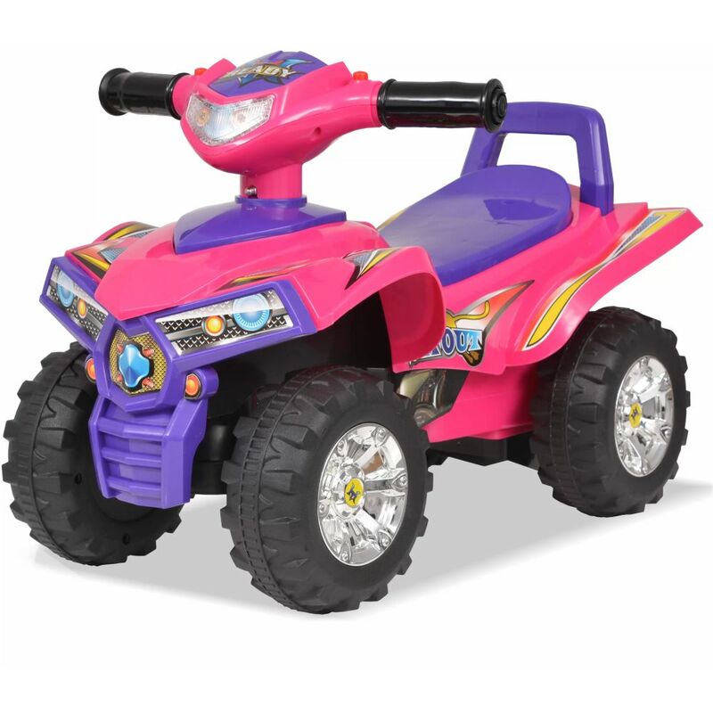 

Quad ATV correpasillos infantil con sonidos y luces rosa morado