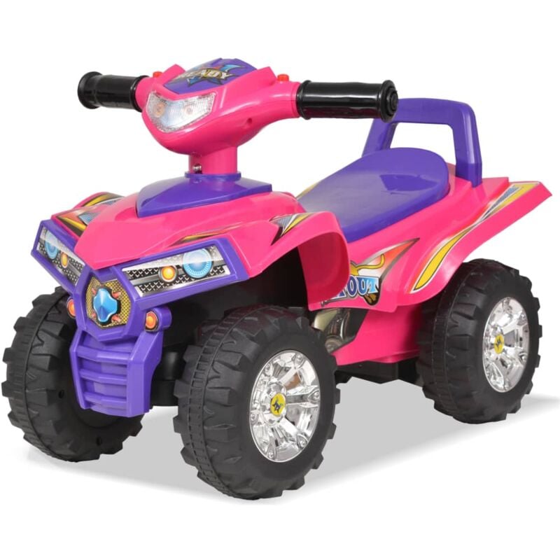 

vidaXL Quad ATV correpasillos infantil con sonidos y luces rosa morado - Multicolor