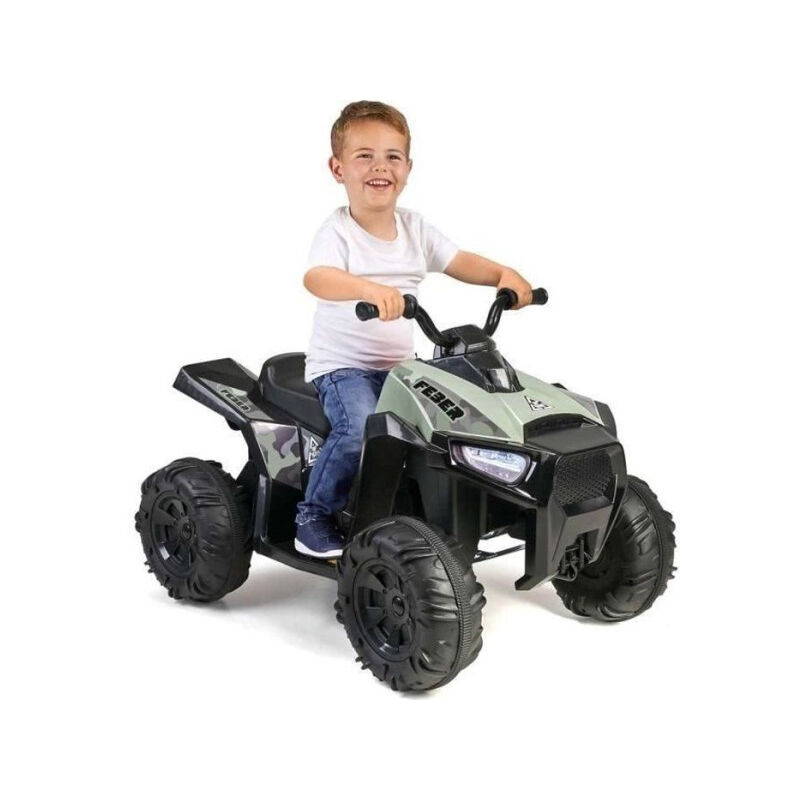 Feber - Quad électrique Boxer 12V - Noir - 3 ans et plus - 30 kg max - Frein automatique