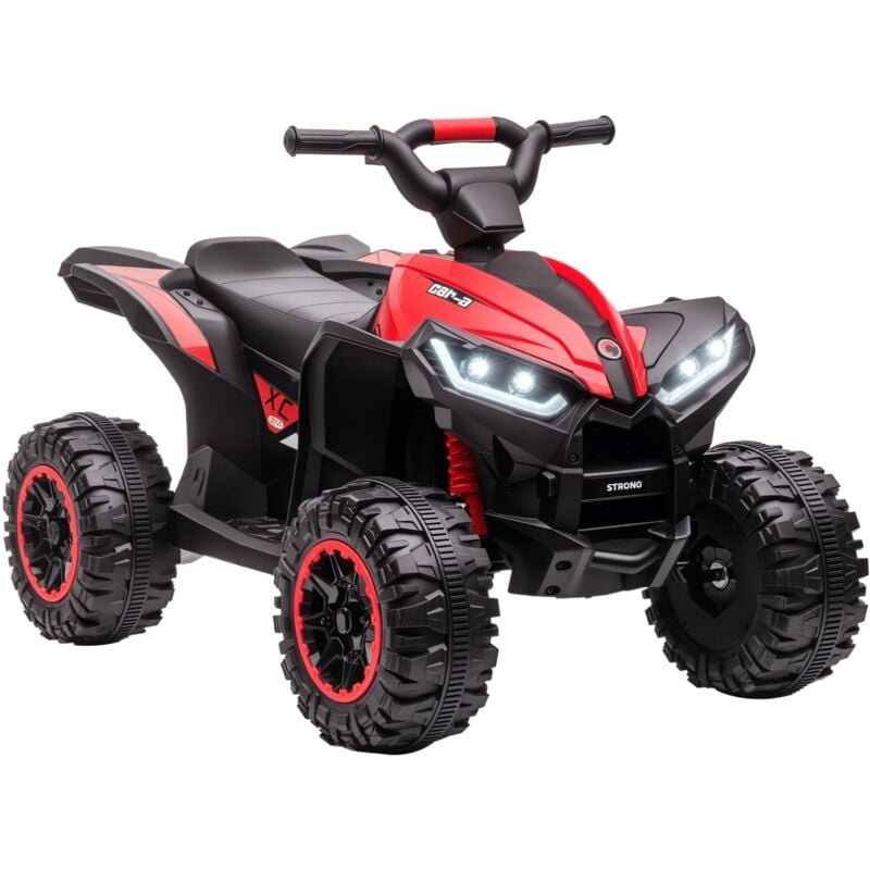 Homcom - Quad buggy électrique enfant 12 v 3 Km/h max. effets lumineux et sonores rouge noir