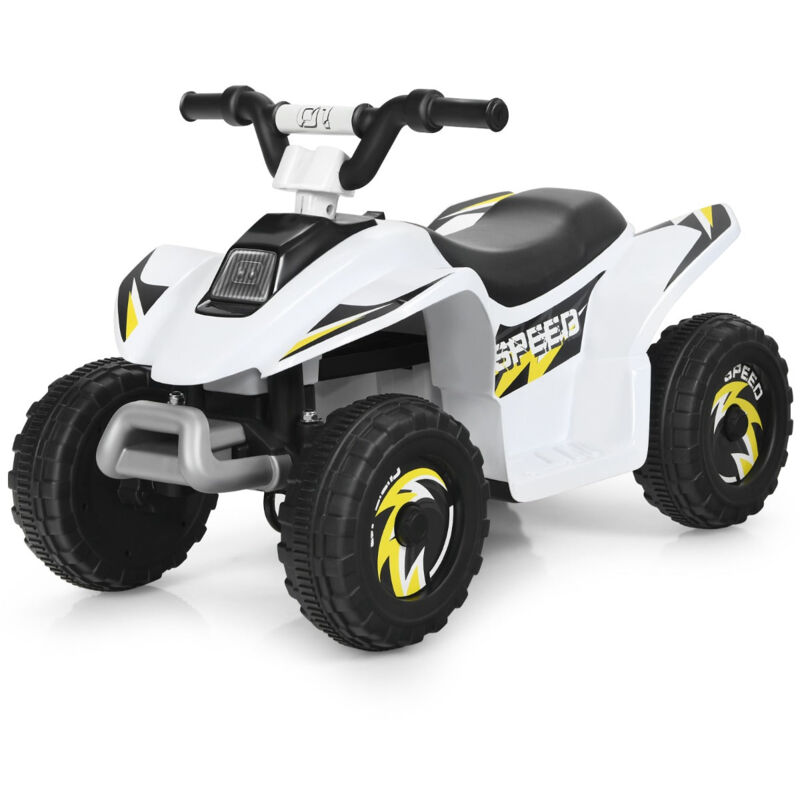 Quad buggy electrique pour enfant 6 v 4,5 km-h max voiture pour enfants de 3 ans+ blanc - Blanc
