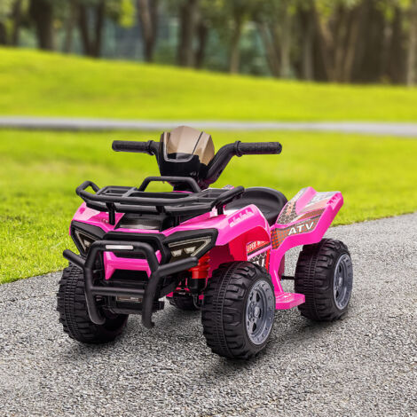 Quad Eléctrico Infantil para +18 Meses Vehículo Eléctrico a Batería 6V  con Velocidad de 2 km/h 70x42x45 cm Rosa
