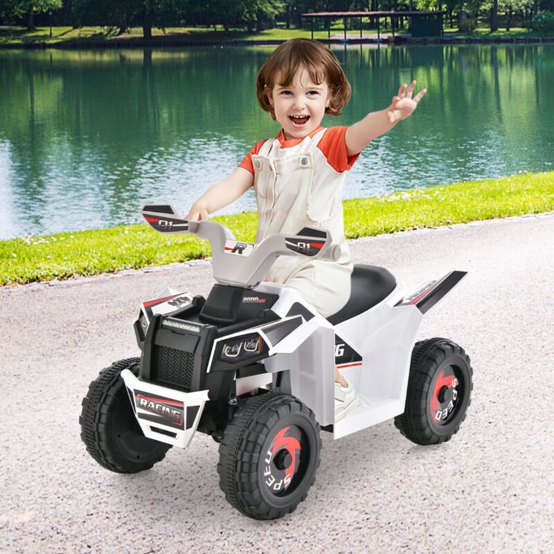 Maisonchic - Quad Électrique 6 v pour Enfants 4 Roues Motrices Contrôle de Direction Grand Siège Interrupteur Avant Arrière Jouet Motorisé Alimenté