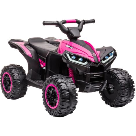 Quad Électrique Enfant 12V, Voiture Électrique pour Enfants avec LED Et Musique, 2 Vitesses 3-6 km/h, Klaxon, ATV pour Enfants 3+ Ans 83x 53x 56 cm