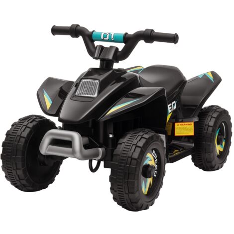 Quad électrique enfant 18-36 mois batterie 6 V 2,8-4,6 km/h avant recul 72x40x45,5 cm noir