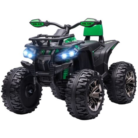 Quad électrique enfant 3-8 km/h musique LED 3-5 ans véhicule tout-terrain vert