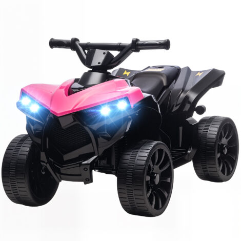 Quad électrique enfant 6V, voiture électrique enfants ATV, musique et phares LED, pour 37 à 72 mois, 70 x 42 x 45 cm, rose