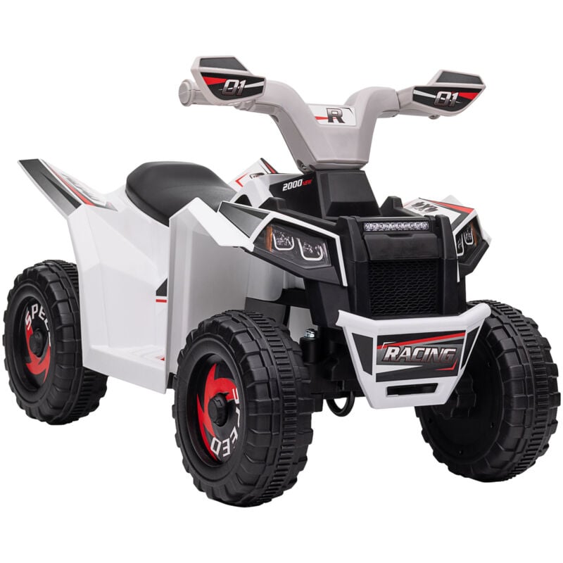 Homcom - Quad électrique enfant v. max. 2,5 Km/h 6 v blanc