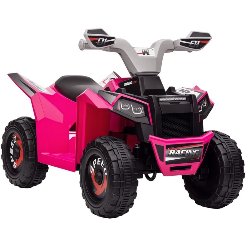 Homcom - Quad électrique enfant v. max. 2,5 Km/h 6 v rose