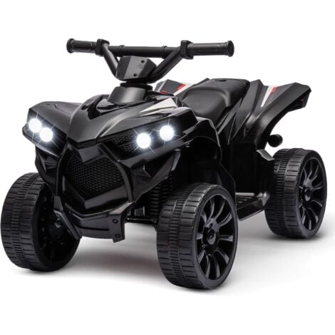 LUNSY Quad Électrique Enfant, Voiture Électrique pour Enfants avec LED Et Musique,1.5-3 Km/h, Klaxon, ATV pour Enfants 3+,Noir