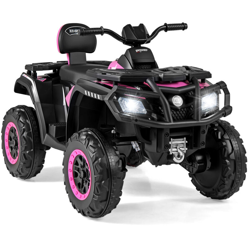 Costway – Quad électrique pour enfants 24V – 2 places – 4 moteurs – Démarrage progressif – Suspension tout-terrain – Lumières LED – Rose Costway – Quad électrique pour enfants 24V – 2 places – 4 moteurs – Démarrage progressif – Suspension tout-terrain – Lumières LED – Rose