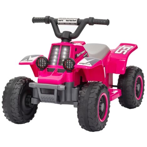 Quad électrique pour enfants,alimenté par batterie,conduit en avant et en arrière,lumières LED,18-36 mois,rose