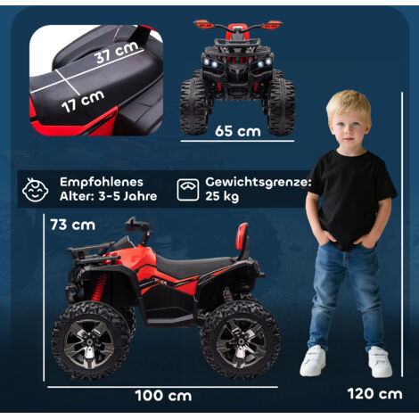 Quad électrique tout-terrain pour enfants 3-5 ans, 3-8 km/h, autonomie 45 min, phares LED, lecteur USB