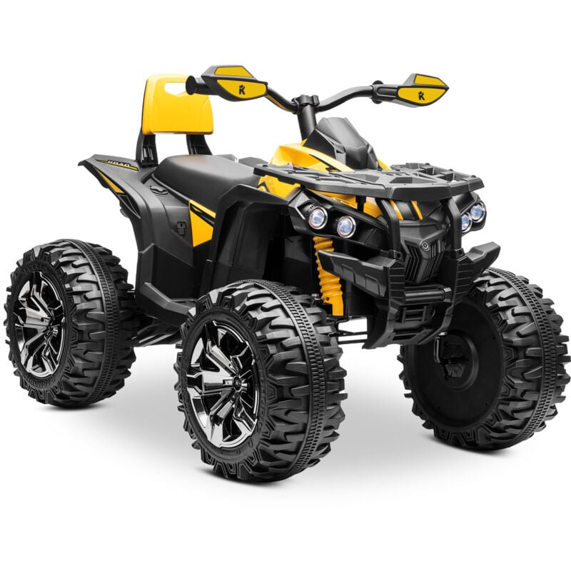 Quad racer yellow trottinette électrique pour enfants 12V batterie rechargeable 4 roues +3 ans