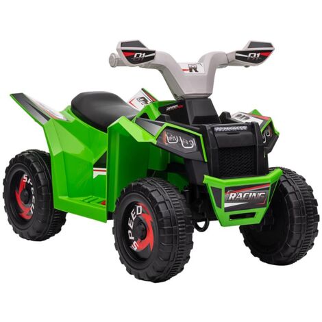 QUAD PER BAMBINI 18-36 MESI IN PP E METALLO. VELOCITÀ MAX 2.5 KM/H. 70X41.5X48.5 CM. VERDE GRIGIO E NERO