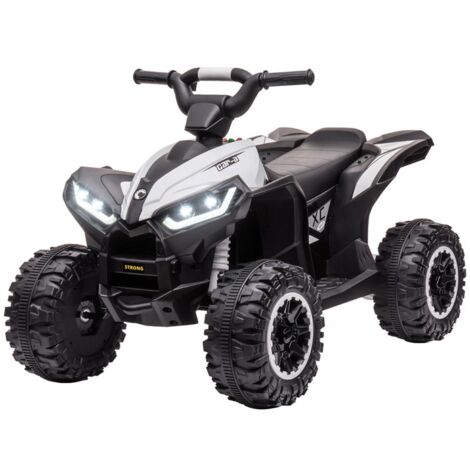 QUAD PER BAMBINI 3-5 ANNI ELETTRICO 12V. 2 VELOCITÀ. RUOTE LARGHE CON SOSPENSIONI E FARI LED. BIANCO
