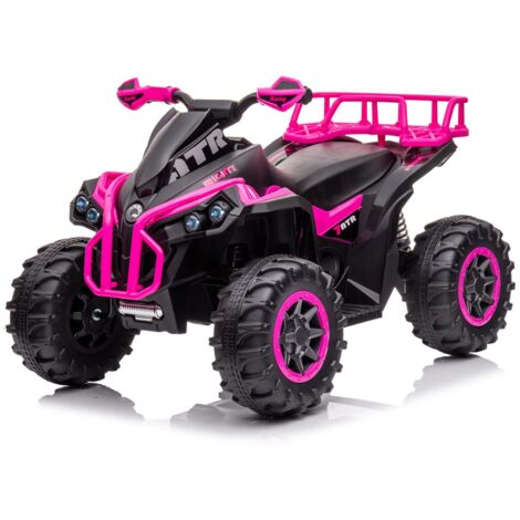 Quad Rosa Elettrico per Bambino Auto 4 Ruote Macchina a Batteria 12 V