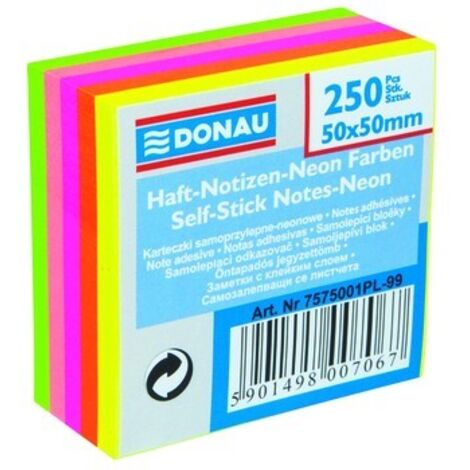 Quaderno autoadesivo Donau 50x50mm /250p/ 5 colori neon 7575001Pl-99