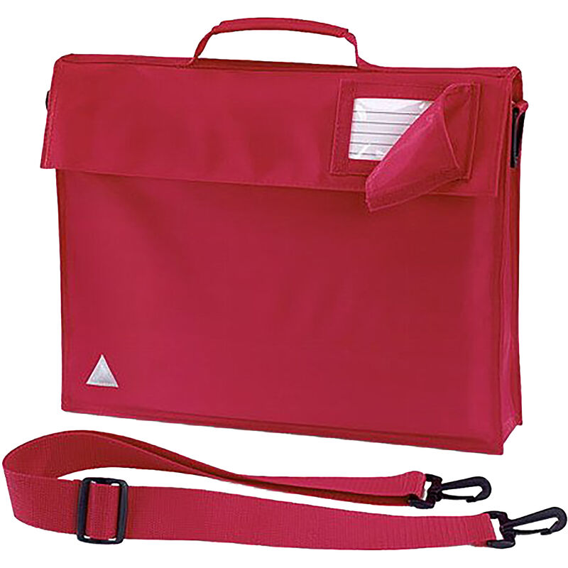 Junior Book Bag With Strap (Pack of 2) (One Size) (Bright Red) - Bright Red - Quadra