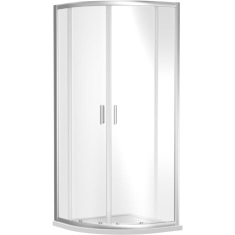 Quadrant 6mm Toughened Safety Glass Shower Enclosure - 900mm x 900mm - Chrome