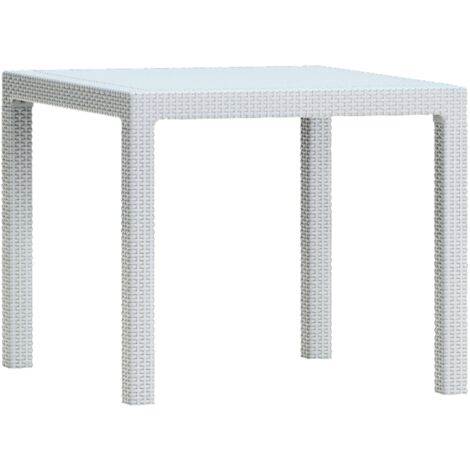 Quadratharztisch Rattan Effekt weißer Quartett Tabelle
