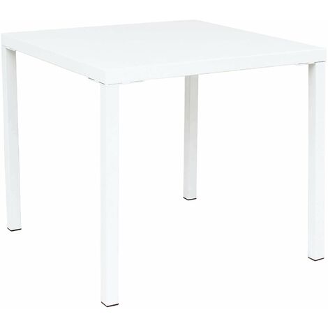Quadratisch Tisch 80x80 cm Stapelbar im Freien für Bars und Restaurants mit Struktur und Oberteil in Bolton Stahl im Freien im Freien im Freien im Freien. - White