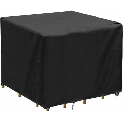 ALOVEZ Quadratische Gartentischabdeckung, wasserdichte Gartenmöbelabdeckung, Anti-UV, Oxford-Stoff-Tischabdeckung Stuhl Outdoor-Gartenmöbel (90 x 90 x 90 cm)