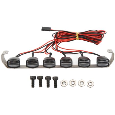 Quadratische LED-Lichtleiste für das Dach, DIY-Lampe für SCX10, 1/10 ferngesteuertes Fahrzeug, Traktionsbeleuchtung mit 6 Glühbirnen.