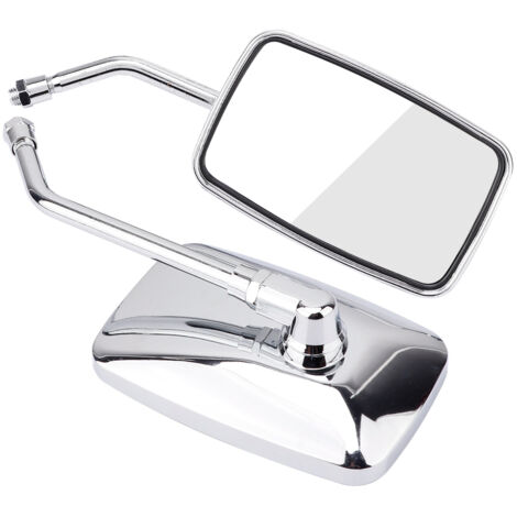 Quadratische Motorradspiegel mit Chrom-Finish – 2er-Set