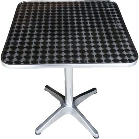 Quadratische Säulentisch in Aluminium wasserdicht 60x60xH70 cm für Bars und Restaurants