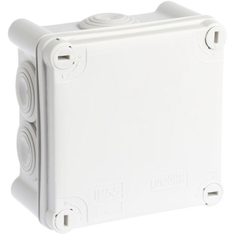 Quadratische Schraub-Derivationsbox, wasserdicht, 1/4 Drehung - 960°C - IP55 - SUM'OHM 105x105x55 - 7 Anschlüsse