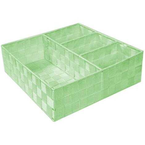 Quadratische Schublade aus hellgrünem Polyester, cm32x32h10
