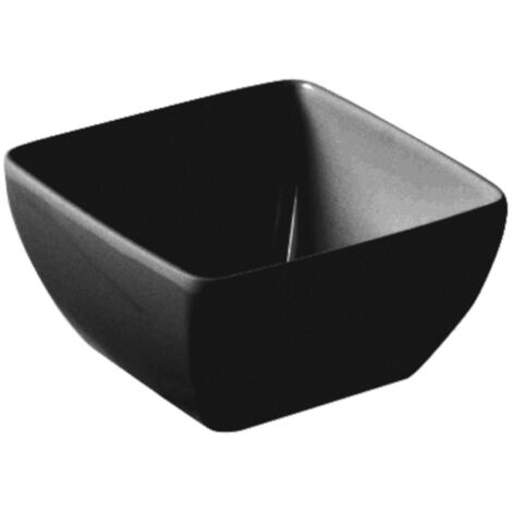 Quadratische schwarze Melamin-Futterschüssel 190 x 190 x 90 mm - Hendi 566206