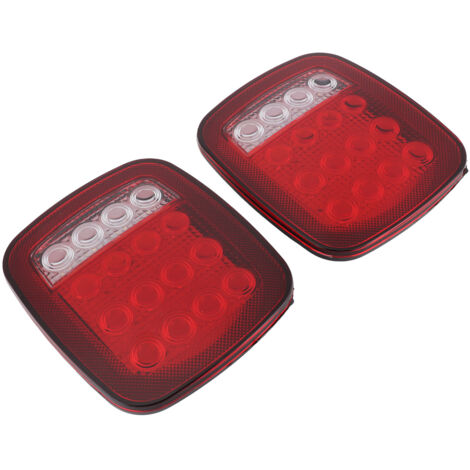 Quadratische Seitenmarkierungsleuchte mit 16 roten und weißen LEDs für Jeep Wrangler JK CJ YJ – Fahr- und Rückfahrlicht