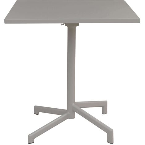 Quadratische Tabelle 70x70 cm Schließbarer Klappgarten im Freien im Freien mit Freddy -Stahlstruktur und oben - Tan